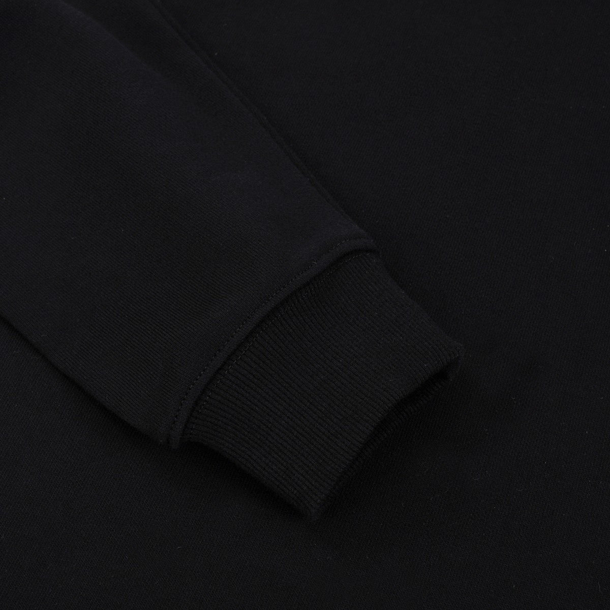 Black Cotton Triangle Logo Crewneck - Men's