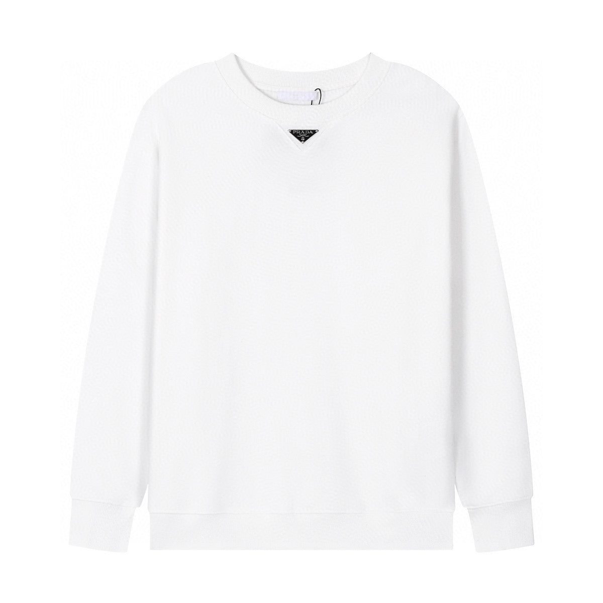 Black Cotton Triangle Logo Crewneck - Men's