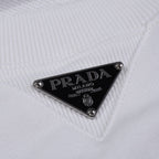 Black Cotton Triangle Logo Crewneck - Men's