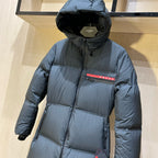 White and Grey Puffer Jacket - Women's