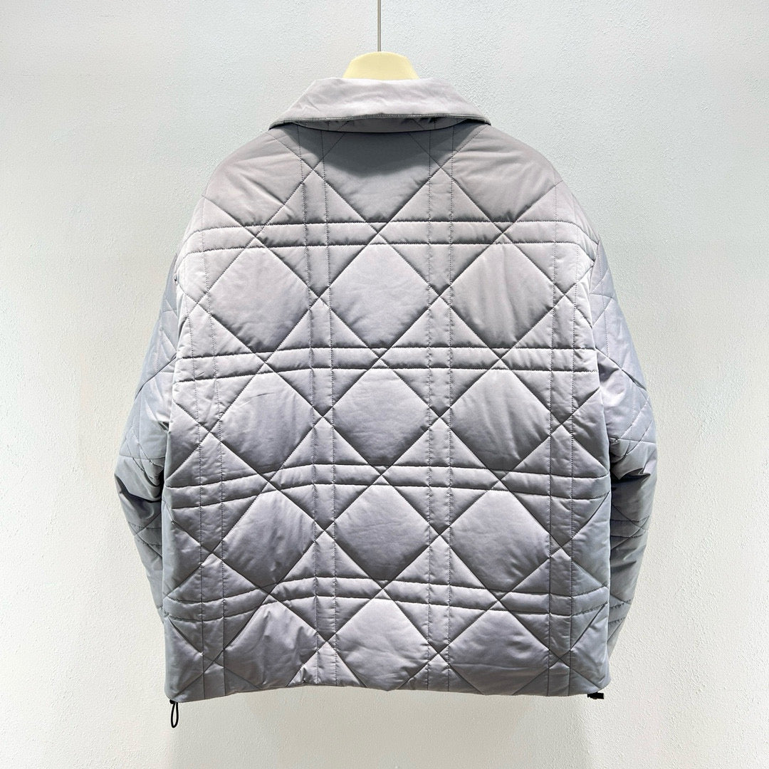 Grey and Silver Puffer Jacket - Men's