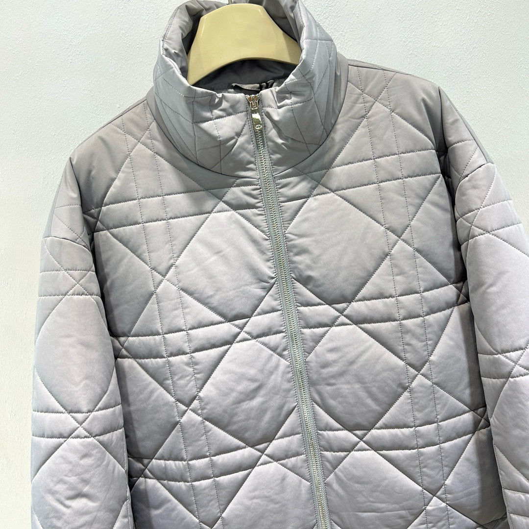 Grey and Silver Puffer Jacket - Men's