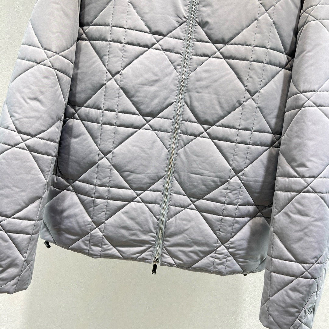 Grey and Silver Puffer Jacket - Men's