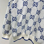White Jacquard Monogram Crewneck - Men's
