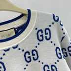 White Jacquard Monogram Crewneck - Men's