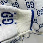 White Jacquard Monogram Crewneck - Men's