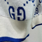 White Jacquard Monogram Crewneck - Men's