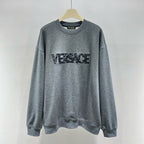 Grey Cotton Bold Text Crewneck - Men's