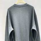 Grey Cotton Bold Text Crewneck - Men's