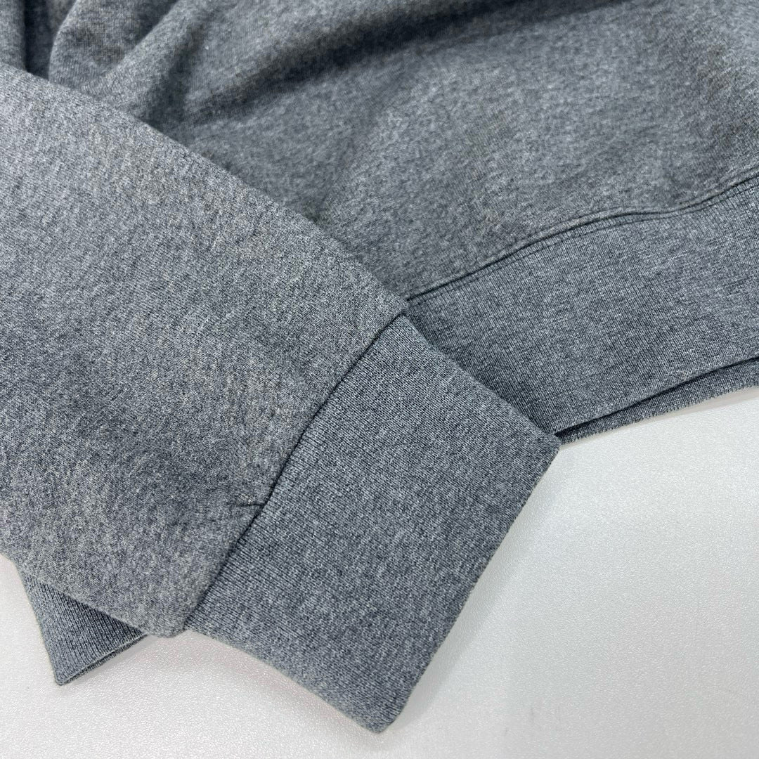 Grey Cotton Bold Text Crewneck - Men's