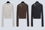 Black Jersey Asymmetric Long-Sleeve - Women's