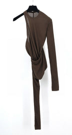 Black Jersey Asymmetric Long-Sleeve - Women's
