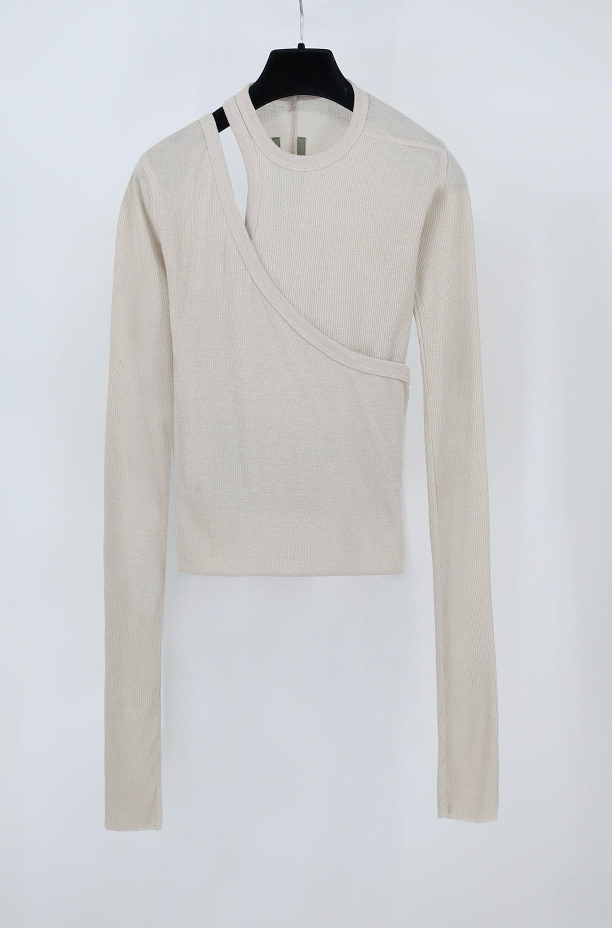 Black Jersey Asymmetric Long-Sleeve - Women's