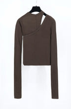 Black Jersey Asymmetric Long-Sleeve - Women's