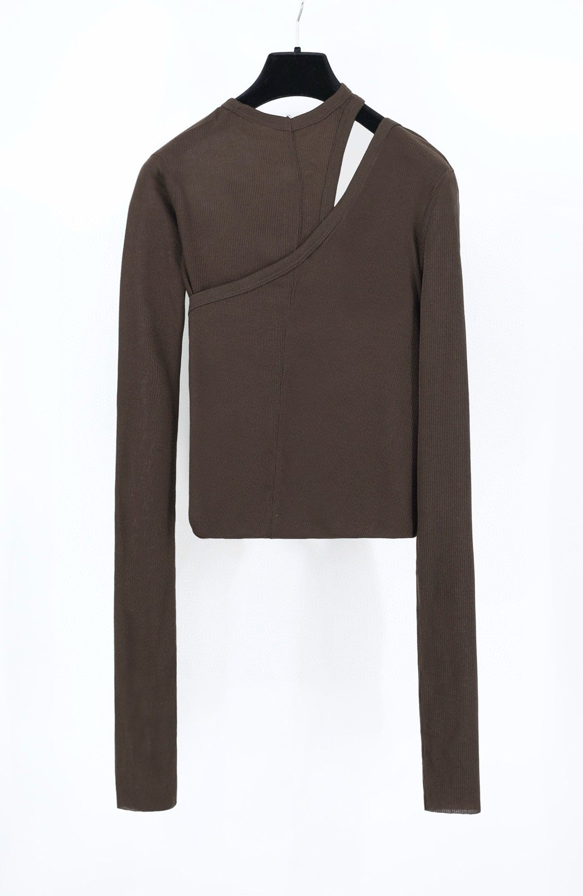 Black Jersey Asymmetric Long-Sleeve - Women's