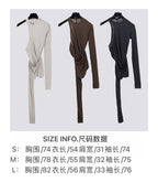 Black Jersey Asymmetric Long-Sleeve - Women's