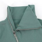 Black Knit High Neck Zip-Through - Men's