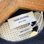 Navy Wool Anchor Intarsia Cardigan - Women's