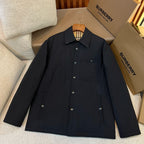 Navy Wool Plain Chore - Men's