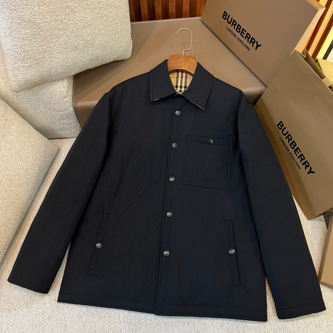 Navy Wool Plain Chore - Men's