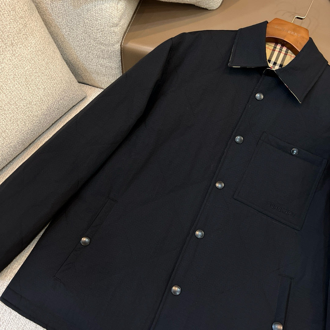 Navy Wool Plain Chore - Men's