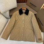 Beige Nylon Cord Collar Quilted - Men's