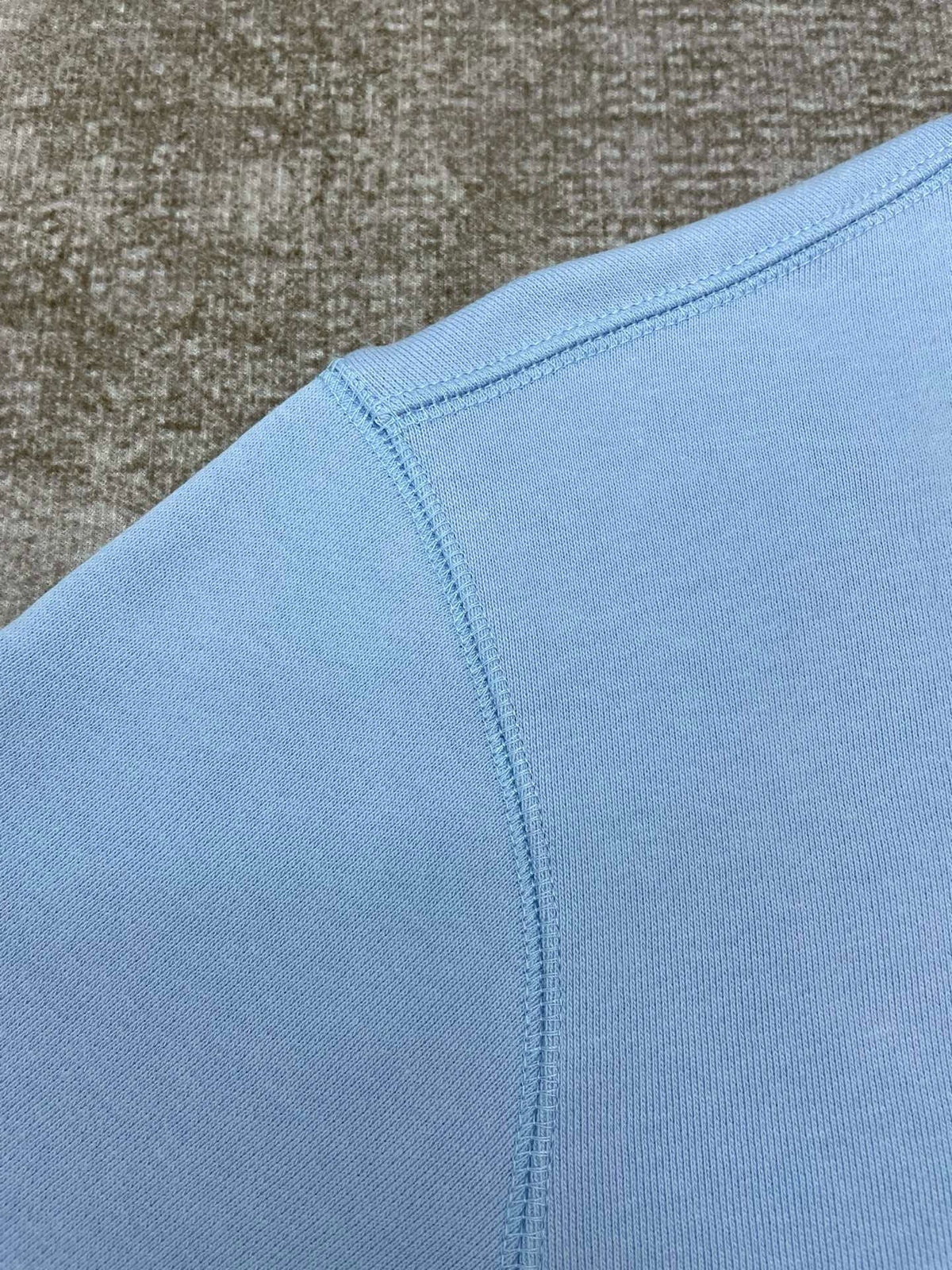 Blue Cotton Tennis Graphic Crewneck - Men's