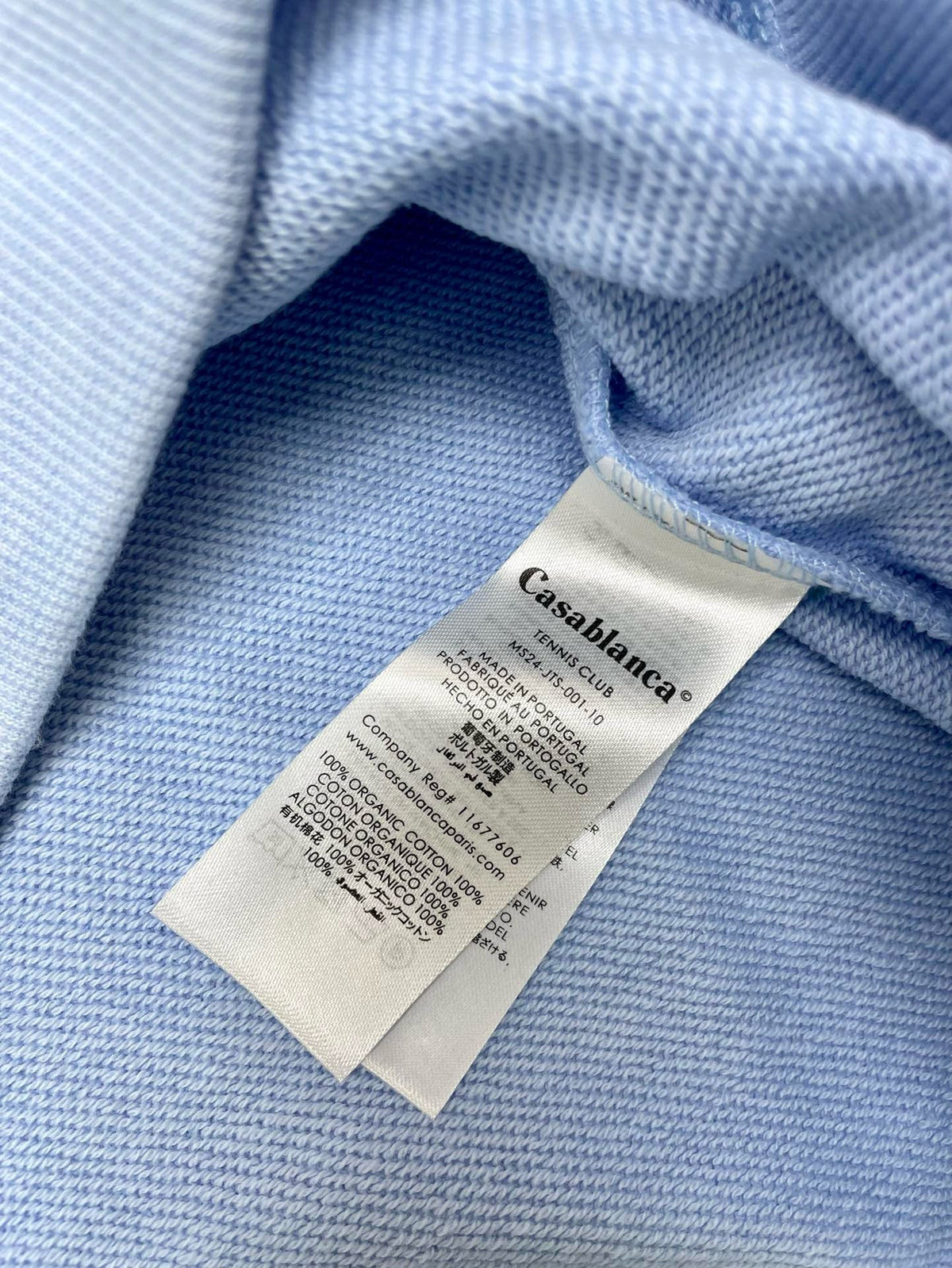 Blue Cotton Tennis Graphic Crewneck - Men's