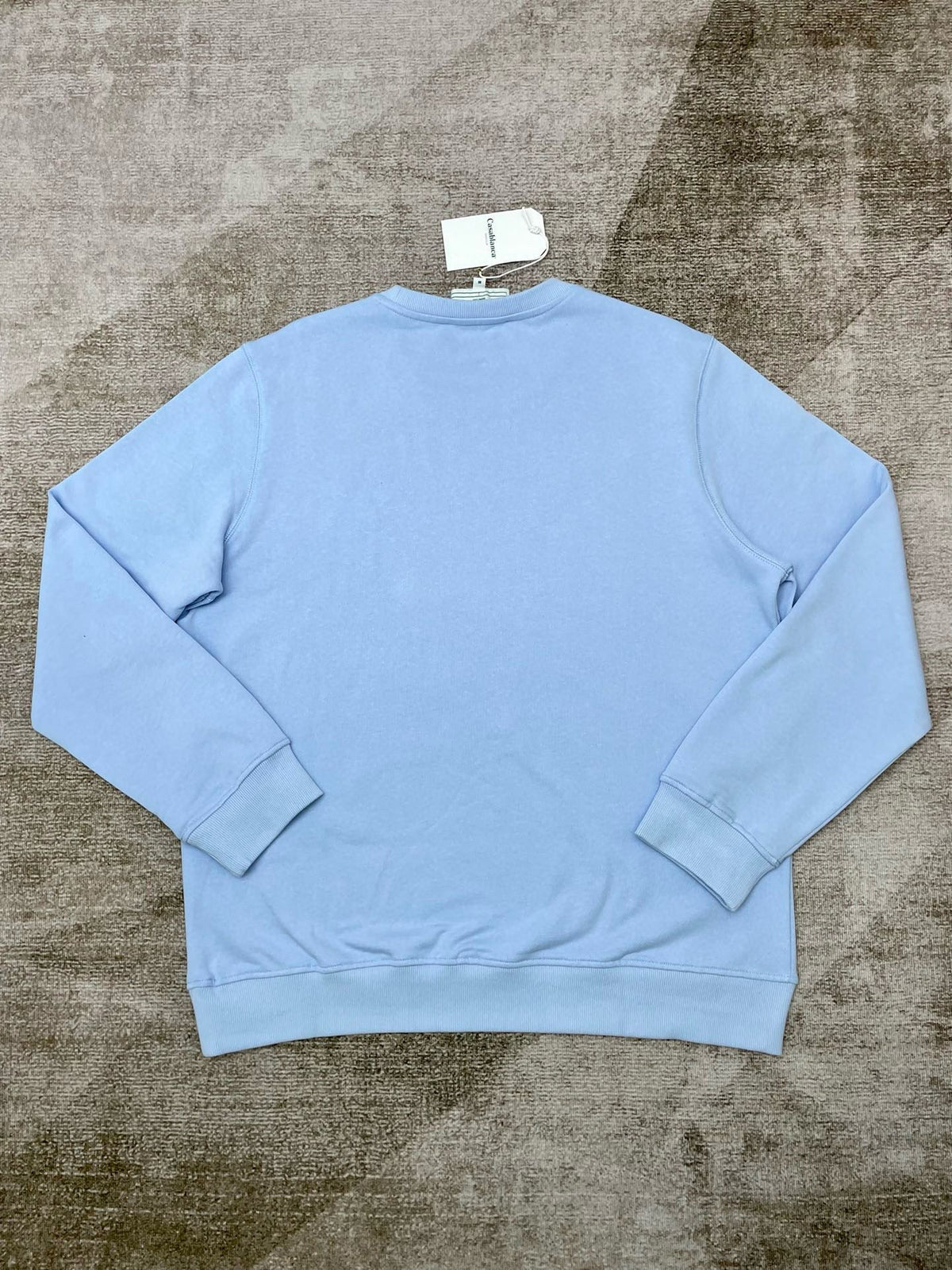 Blue Cotton Tennis Graphic Crewneck - Men's