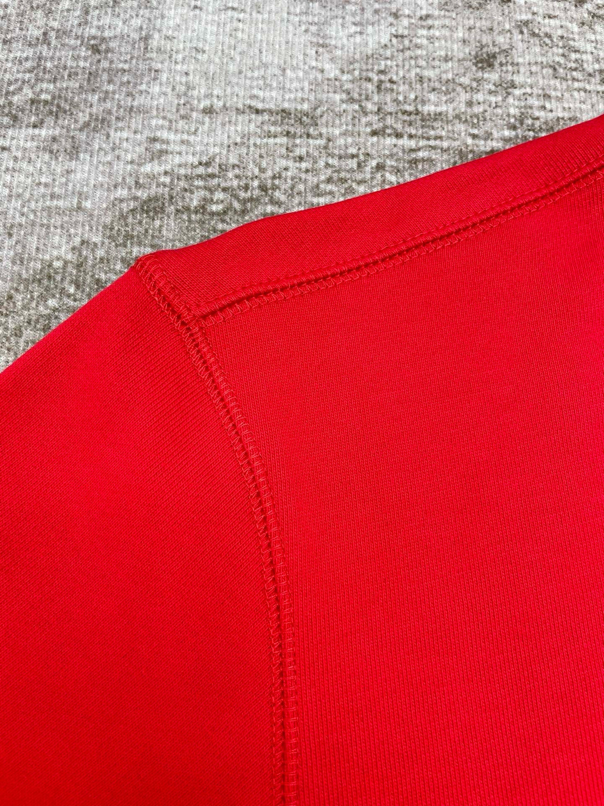 Red Cotton Arch Graphic Crewneck - Men's