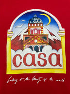 Red Cotton Arch Graphic Crewneck - Men's