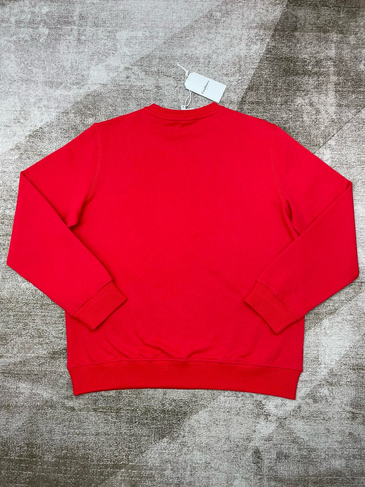 Red Cotton Arch Graphic Crewneck - Men's