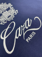 Navy Cotton Script Logo Crewneck - Men's