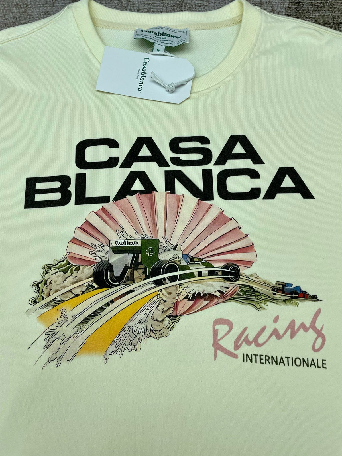 Green Cotton Landscape Graphic Crewneck - Men's
