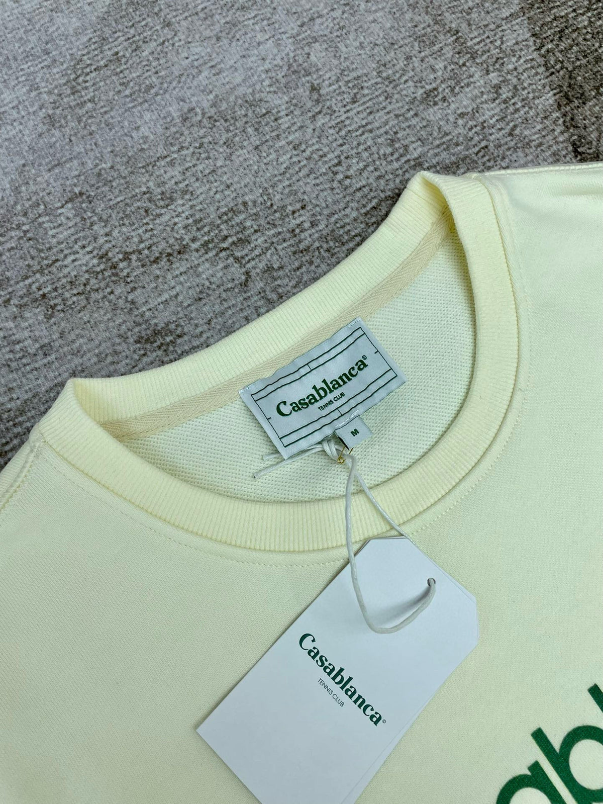 Green Cotton Tennis Graphic Crewneck - Men's