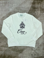 Green Cotton Script Logo Crewneck - Men's