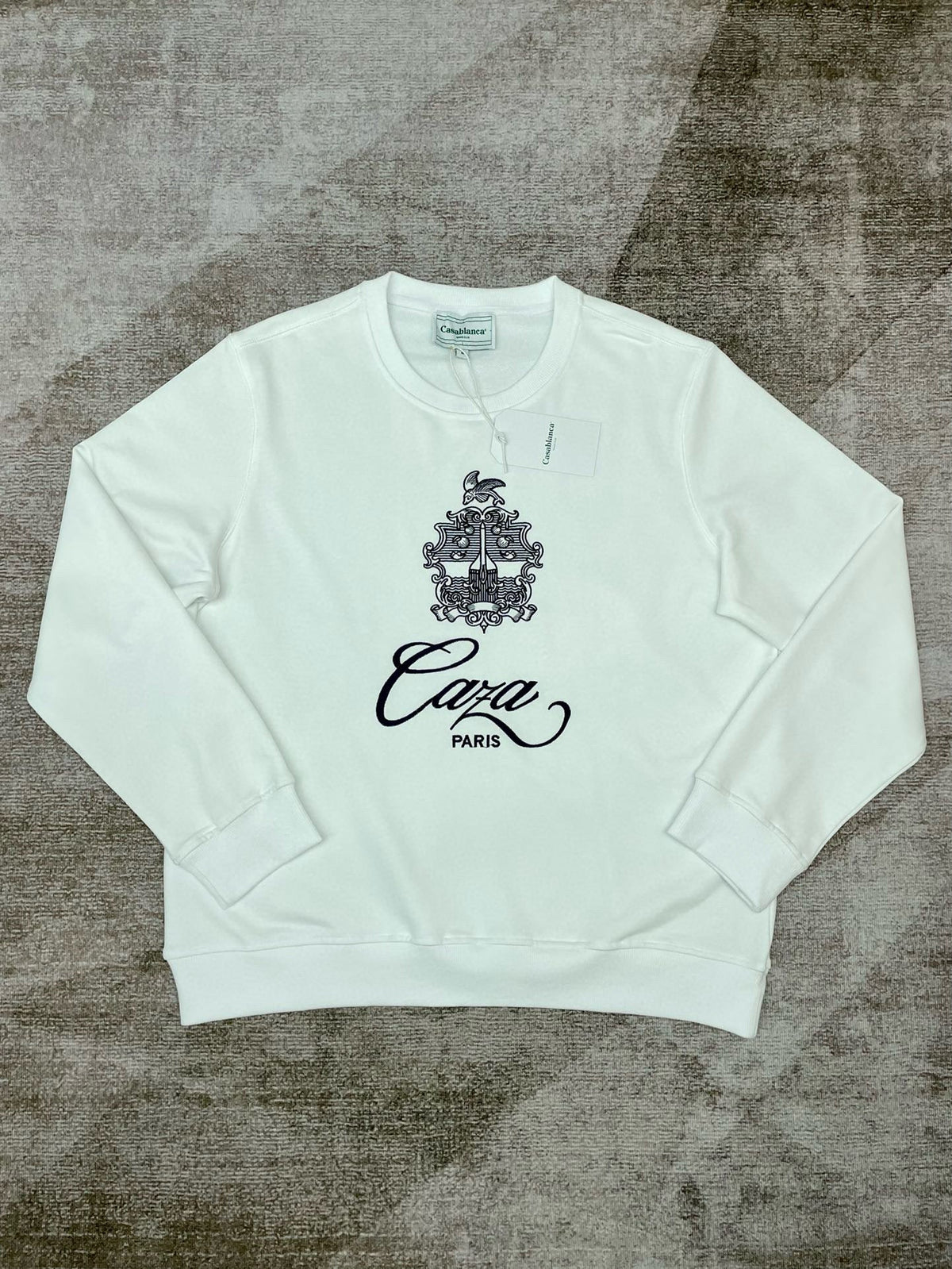 Green Cotton Script Logo Crewneck - Men's
