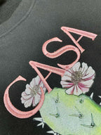 Black Cotton Cactus Graphic Crewneck - Men's