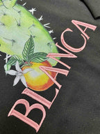 Black Cotton Cactus Graphic Crewneck - Men's