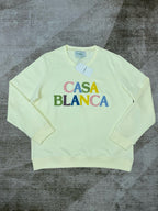 Green Cotton Text Logo Crewneck - Men's