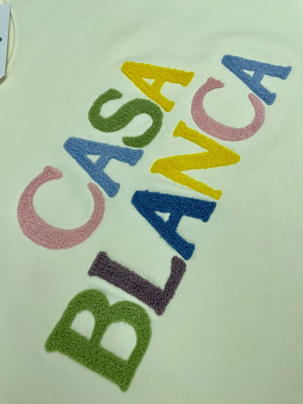 Green Cotton Text Logo Crewneck - Men's