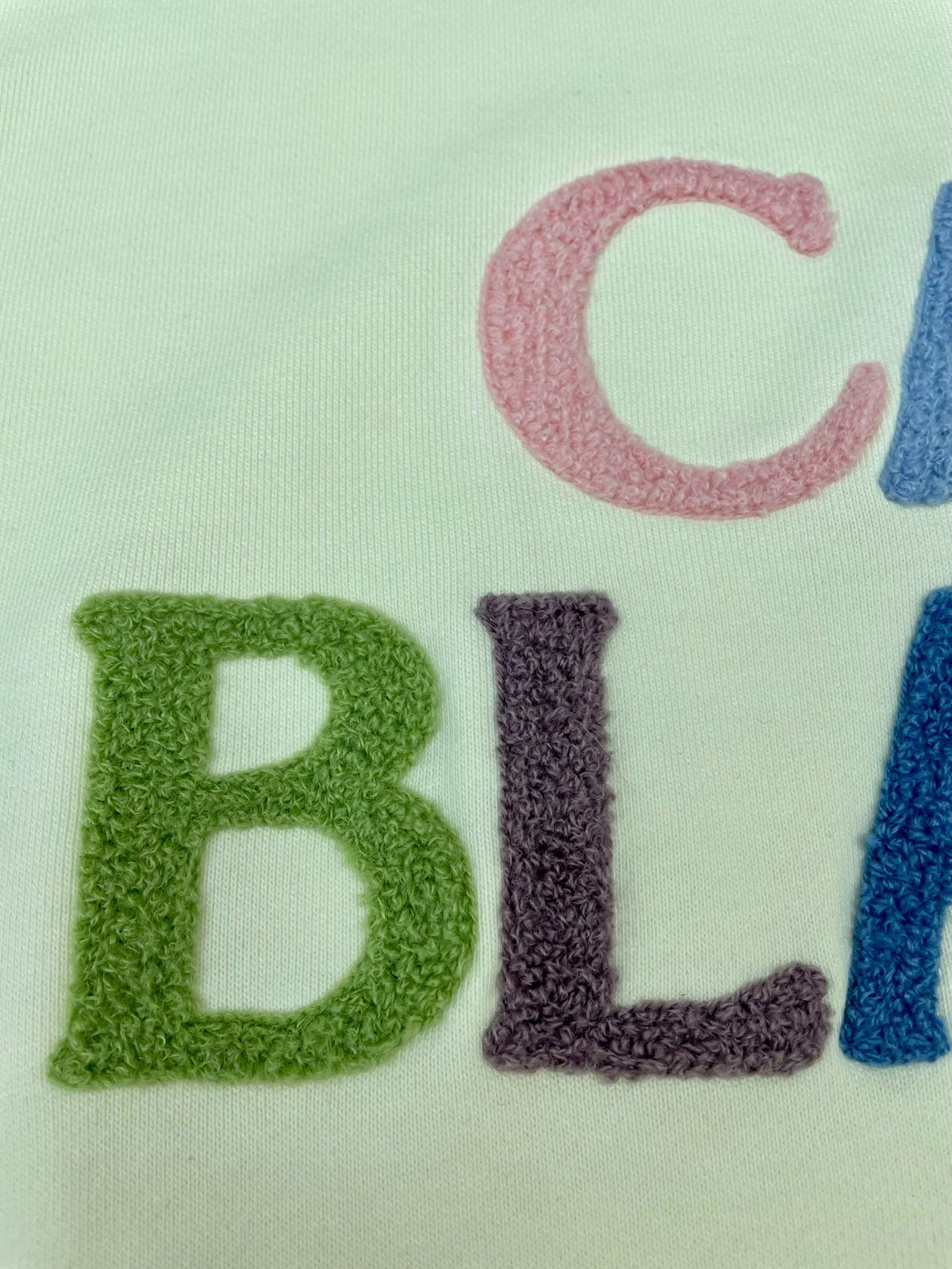 Green Cotton Text Logo Crewneck - Men's
