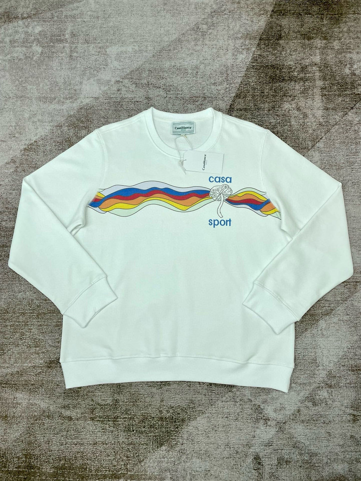Green Cotton Sport Graphic Crewneck - Men's