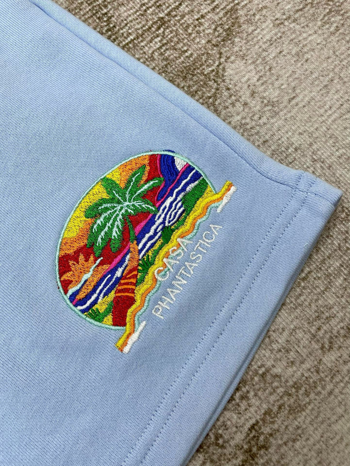 Blue Cotton Patch Drawstring - Men's