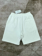 White Cotton Motif Drawstring - Men's