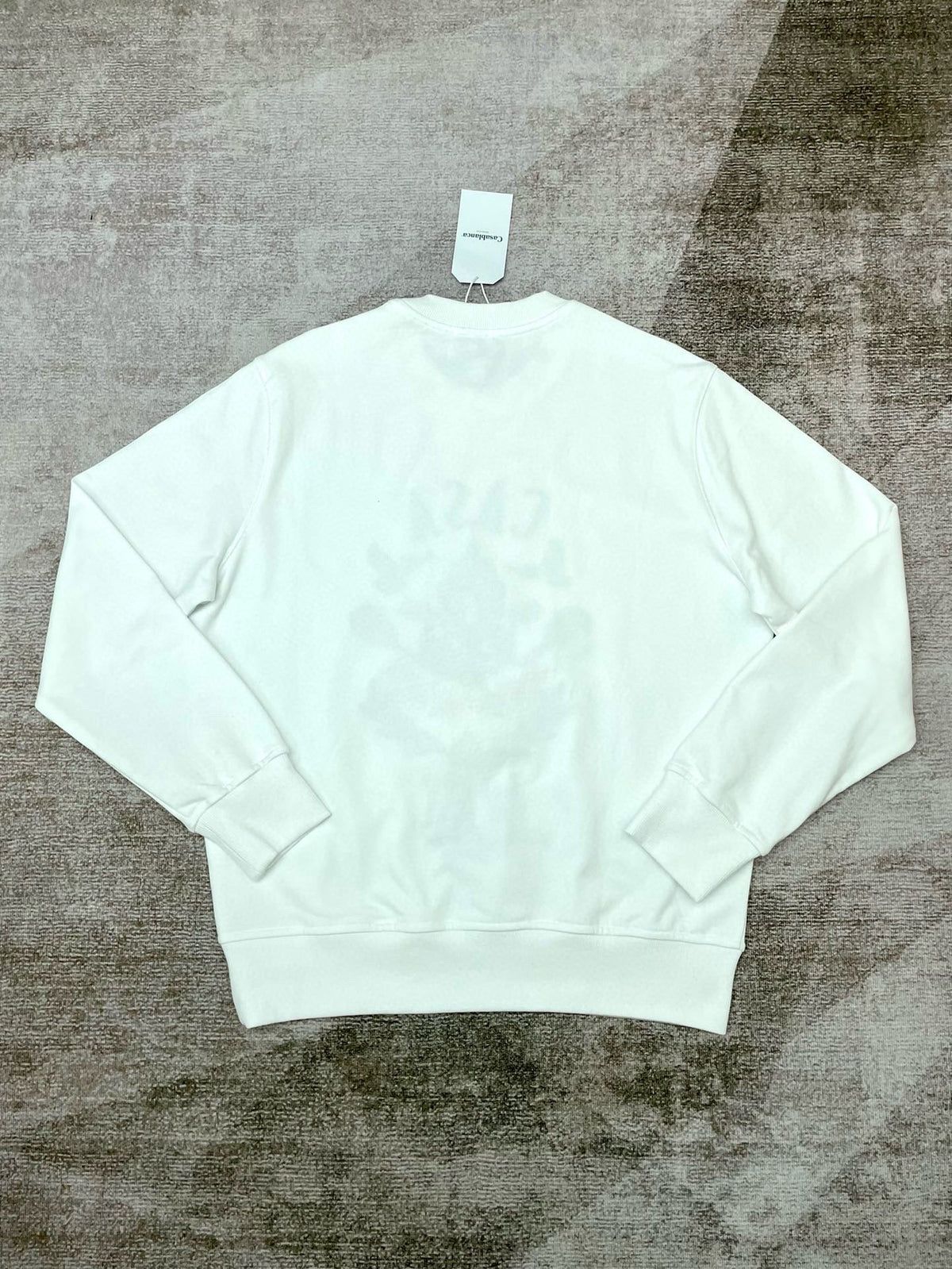 Grey Cotton Chest Graphic Crewneck - Men's