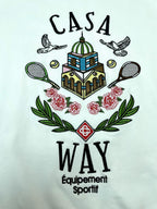 Grey Cotton Chest Graphic Crewneck - Men's