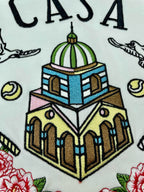 Grey Cotton Chest Graphic Crewneck - Men's