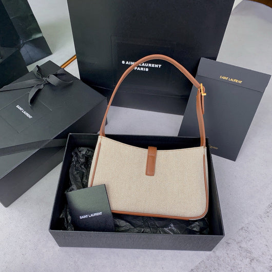 White and Brown Shoulder Bag