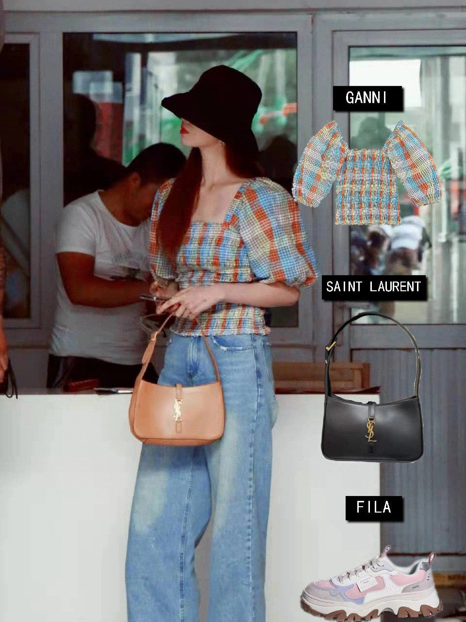Light Brown and Orange Shoulder Bag